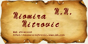 Miomira Mitrović vizit kartica
